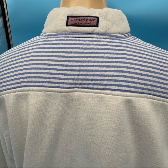 Vineyard Vines Women’s Quarter-Zip Sweatshirt with Sear sucker Accent Size M - Picture 9 of 14